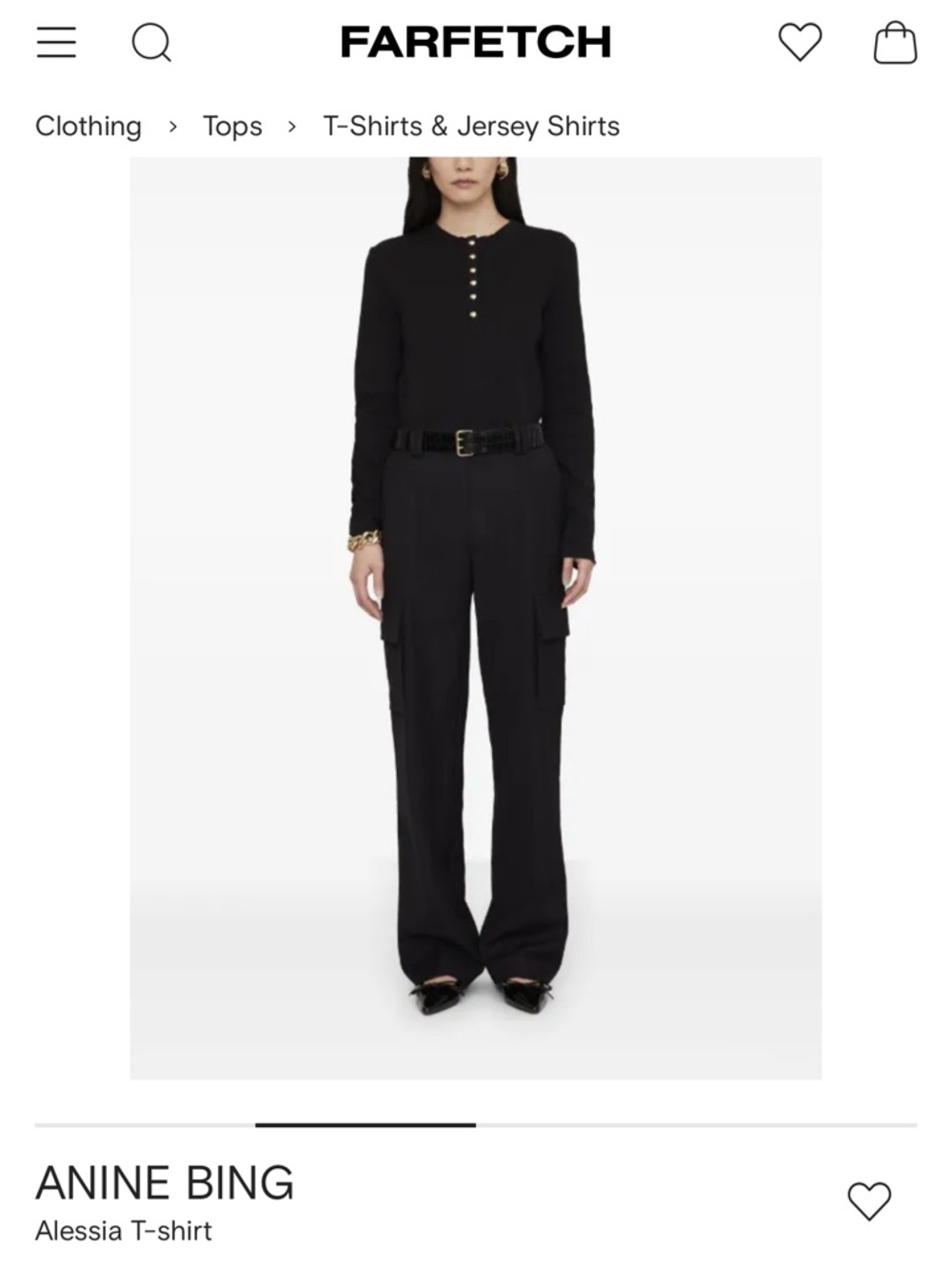 Anine Bing Alessia Long Sleeve Tee